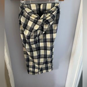 Plaid midi skirt, pencil fit